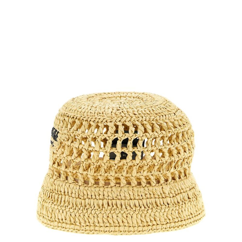 Prada Women Crochet Logo Bucket Hat